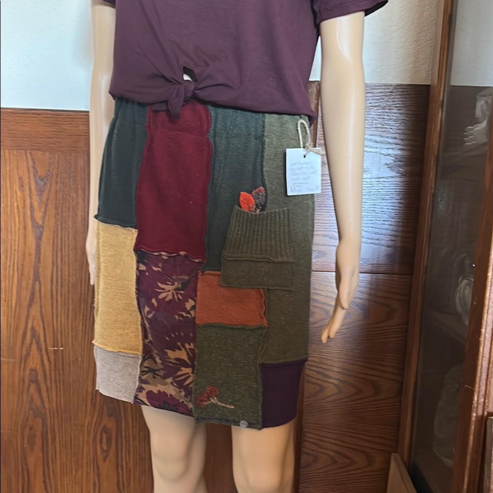 Wooly Wears Hand Made Patchwork Skirt with Multicolor Design